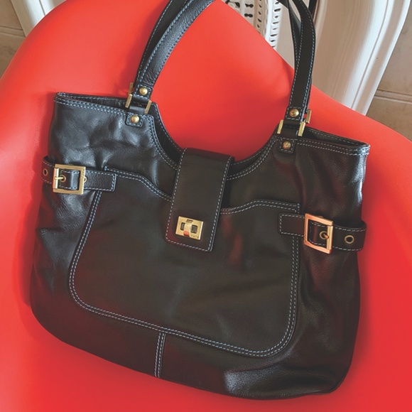 Vintage Rafe Leather Shoulder Bag with Interior Pockets